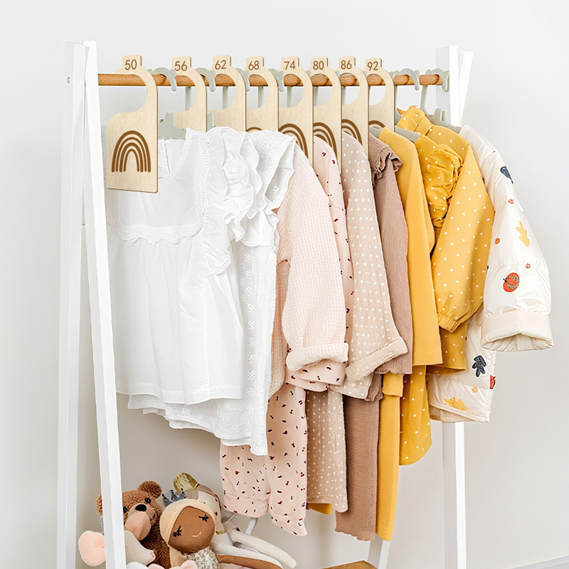 Baby Clothing Cupboard - 8Pcs Baby Clothes Size Hanger Organizer