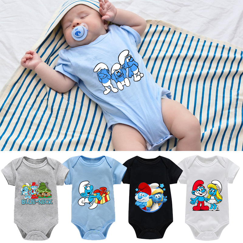 Baby Clothing Accessories - T-Smurfes Series Baby Romper Cotton Short