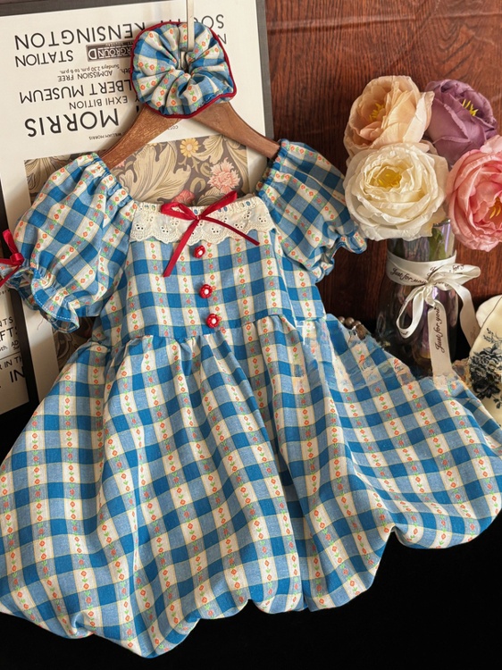 Baby Clothing For Summer - Girls Summer Plaid Dress Baby Short