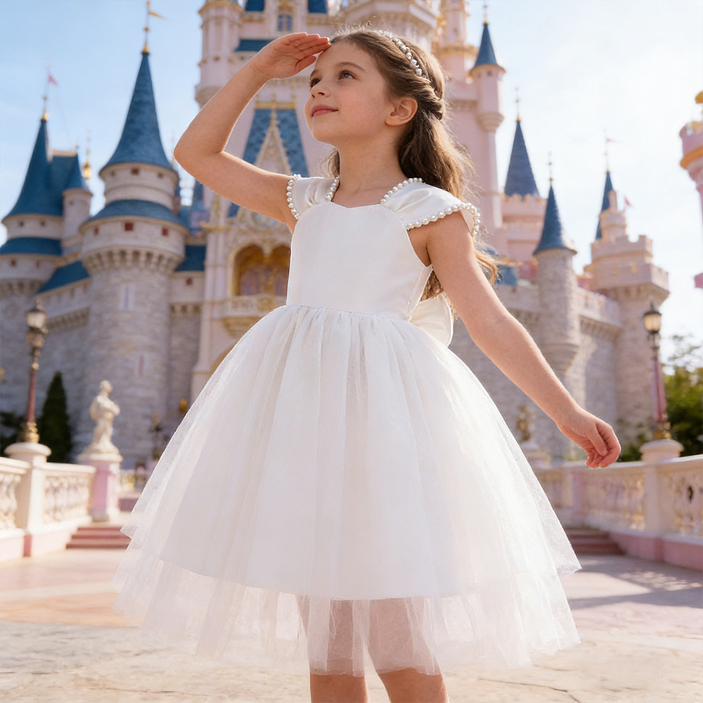Baby Clothing Size - Girls Elegant Ball Gown Formal White