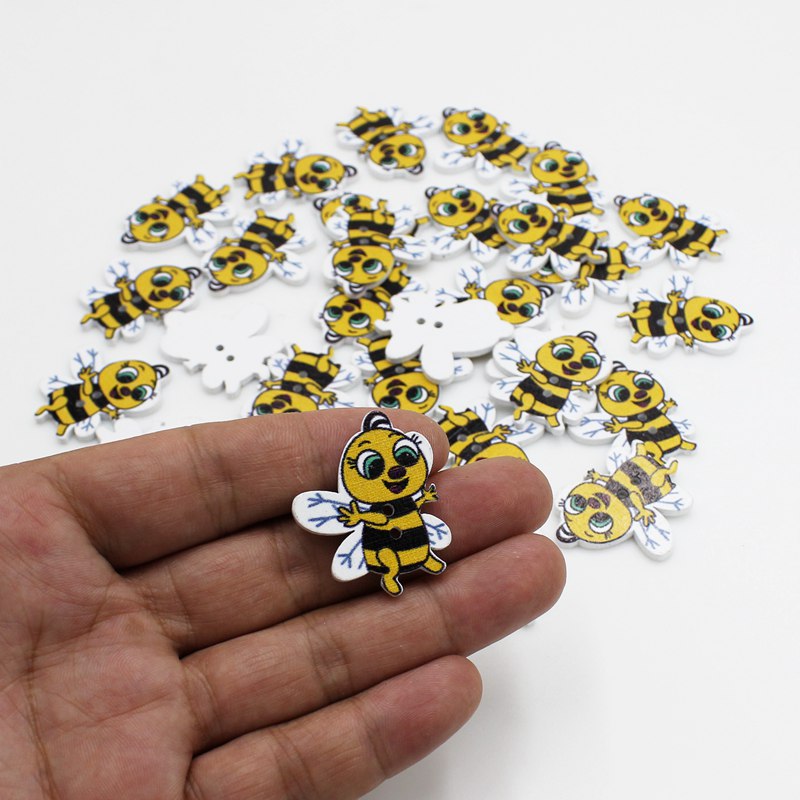 Baby Clothing Sewing - 50Pcs New Mixed Cartoon buttons bee