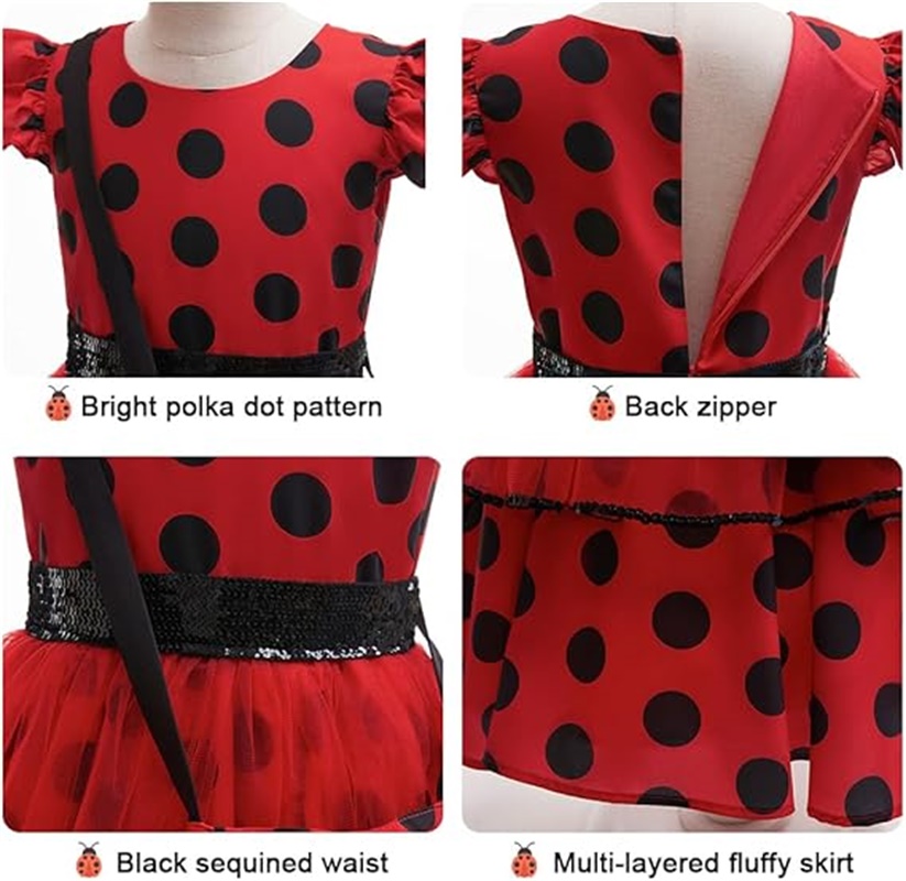 Girls Cosplay Costume Polka Do - đánh giá và giá Baby Clothing Size