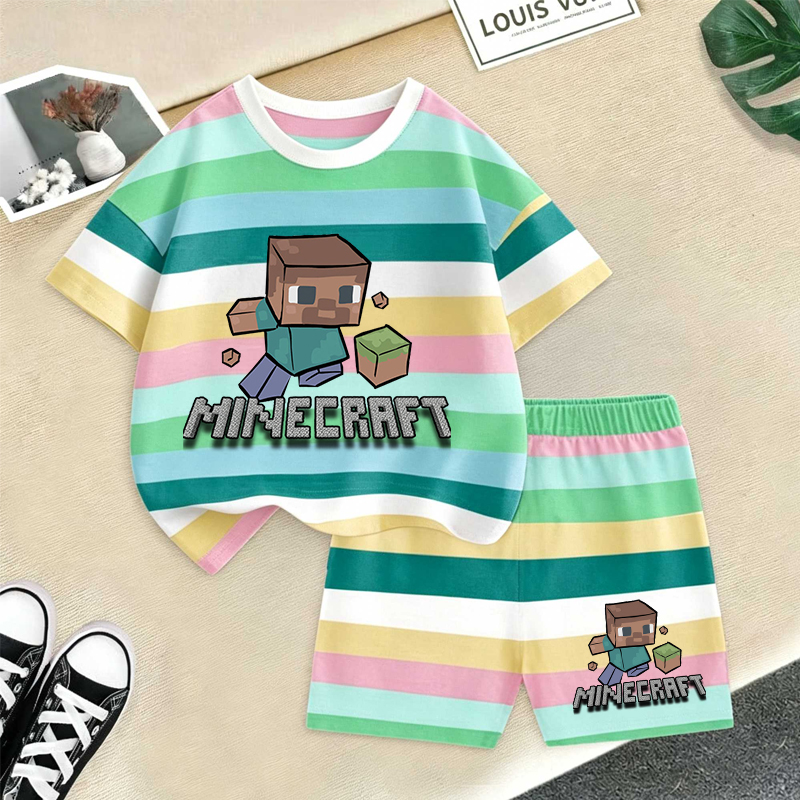 Minecrafted Girl boy Summer T  - đánh giá và giá Baby Clothing Accessories