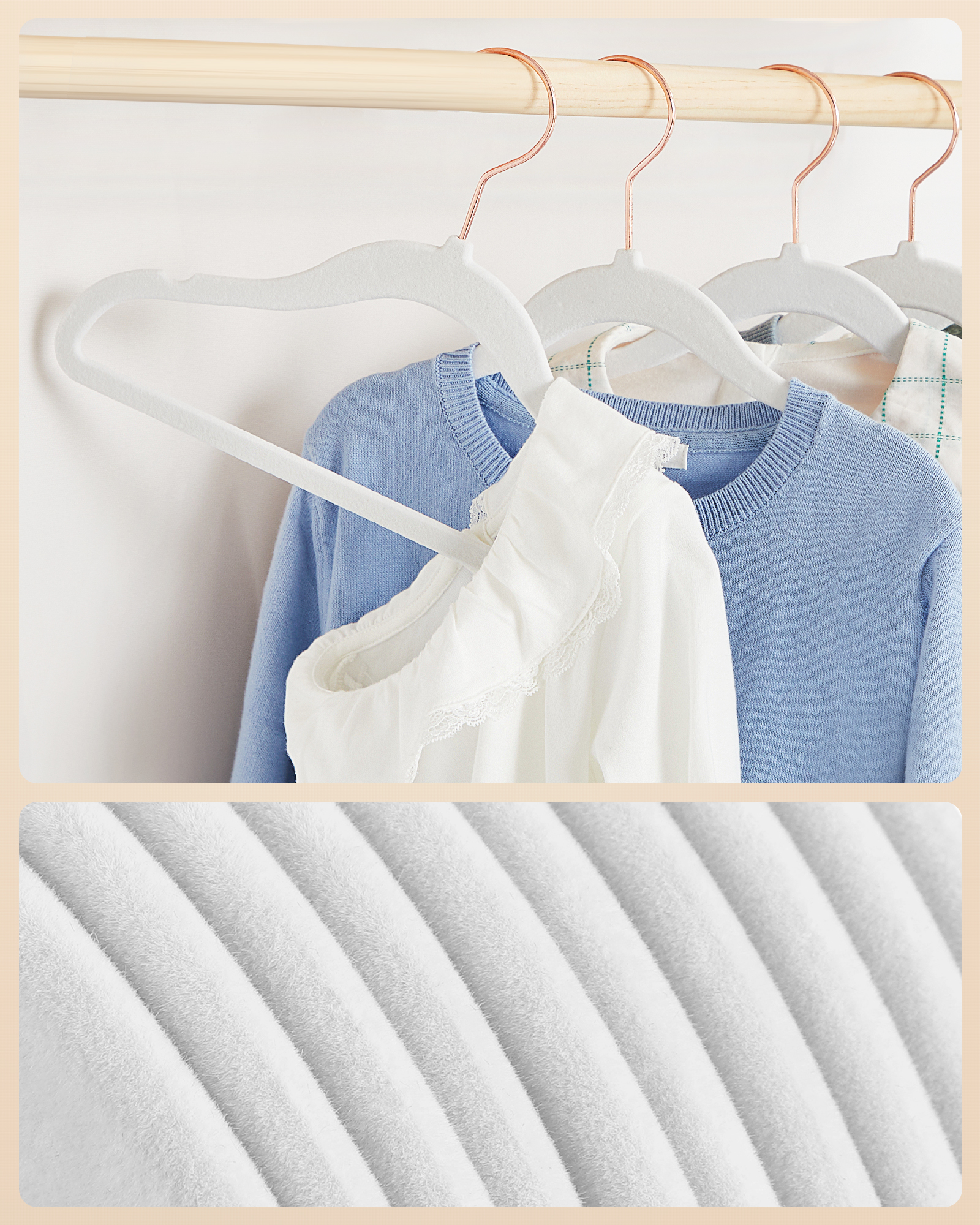 10/20/50pcs Baby Velvet Hanger - đánh giá và giá Baby Clothing Cupboard
