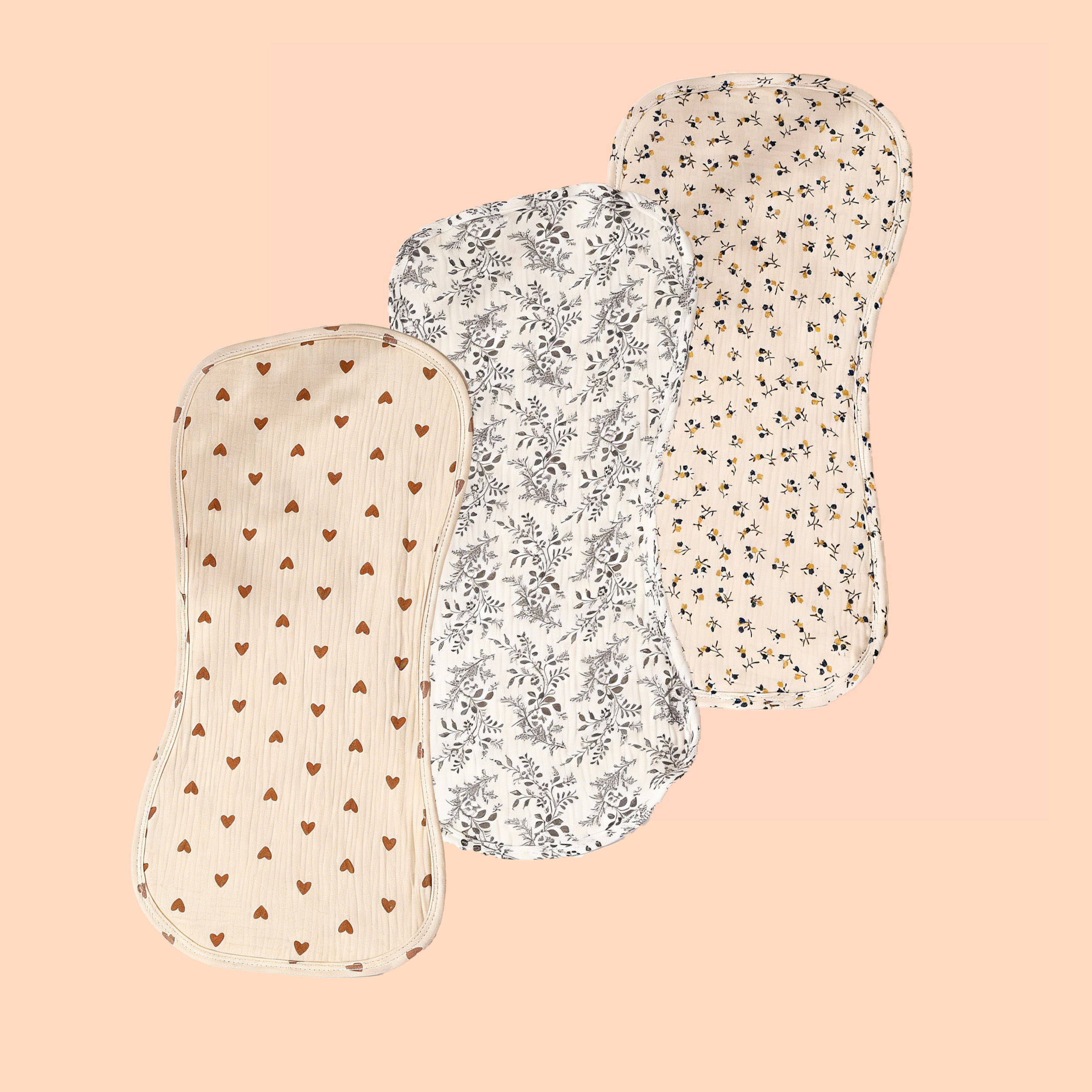 3 Pack 6 Layer Cotton Muslin B - đánh giá và giá Printed Bibs Pack