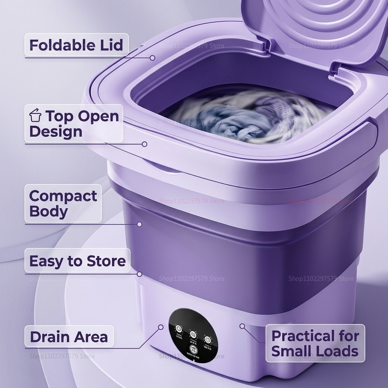 8L Portable Foldable Mini Wash - đánh giá và giá Baby Clothing Washing Machine