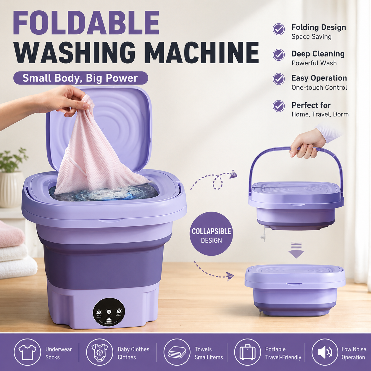 Portable Folding Mini Washing  - đánh giá và giá Baby Clothing Washing Machine
