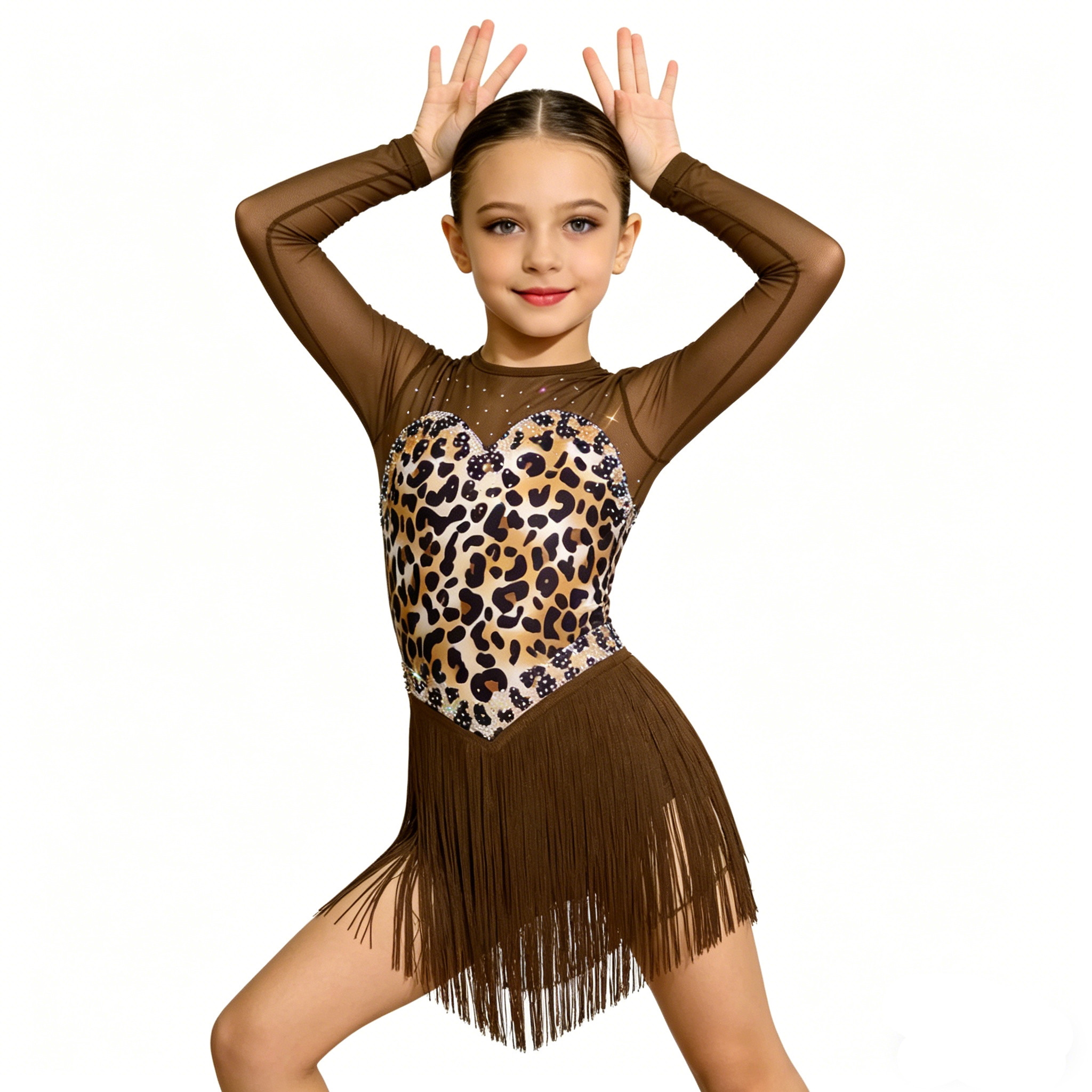 Girls Leopard Sheer Mesh Rhine - đánh giá và giá Baby Clothing Size