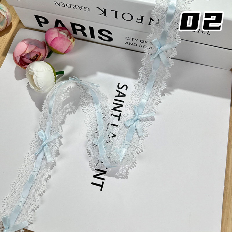 1m Ribbon Bow Pleated Lace Han - đánh giá và giá Baby Clothing Sewing
