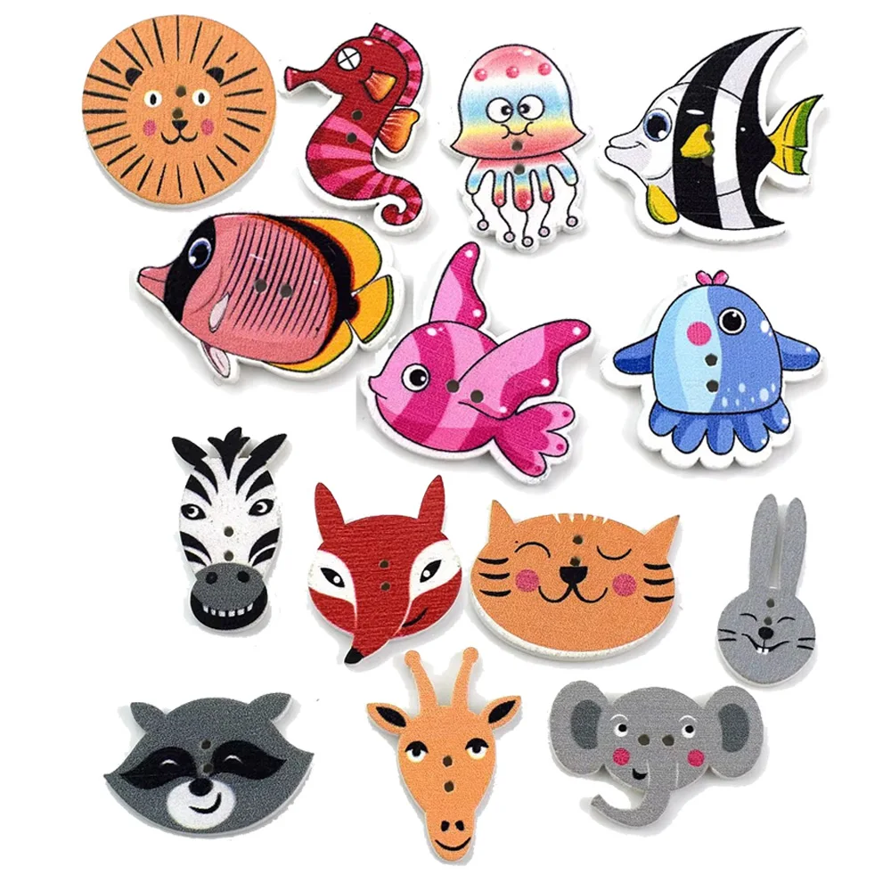 50PCS Mixed Fish Wooden Button - đánh giá và giá Baby Clothing Sewing